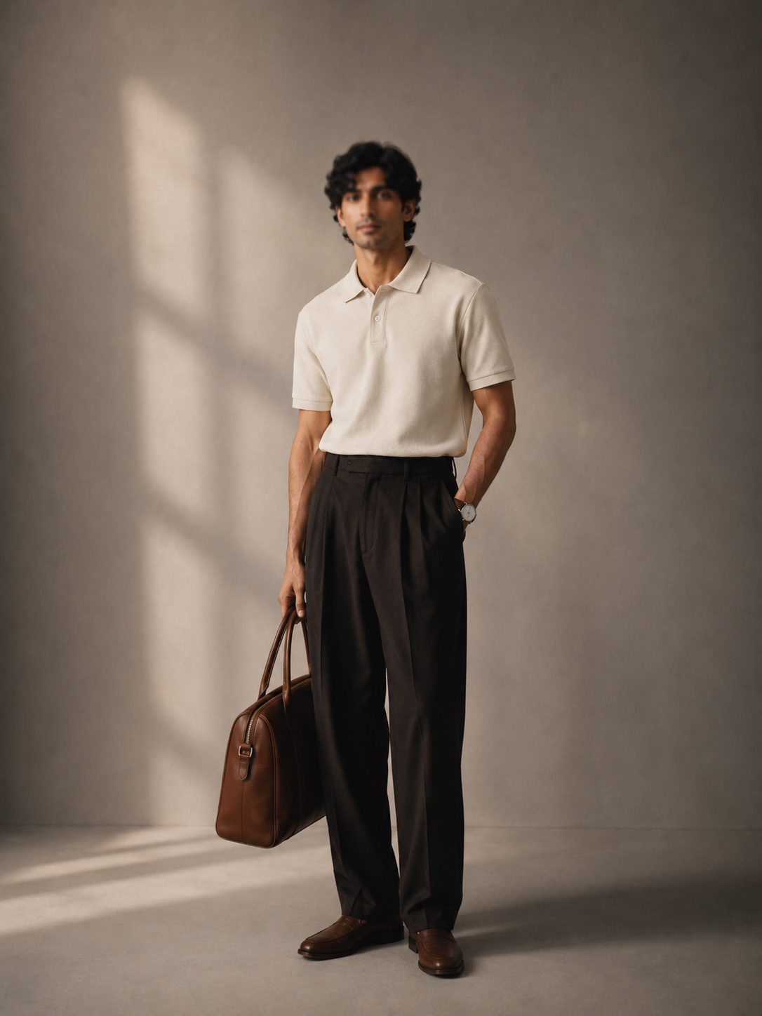 business polo cream F&F